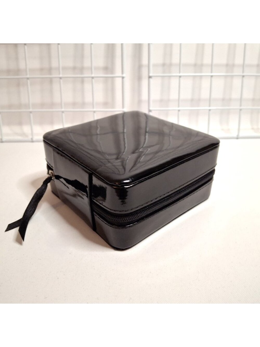THIERRY MUGLER Watch Box Black Patent Zippered Case